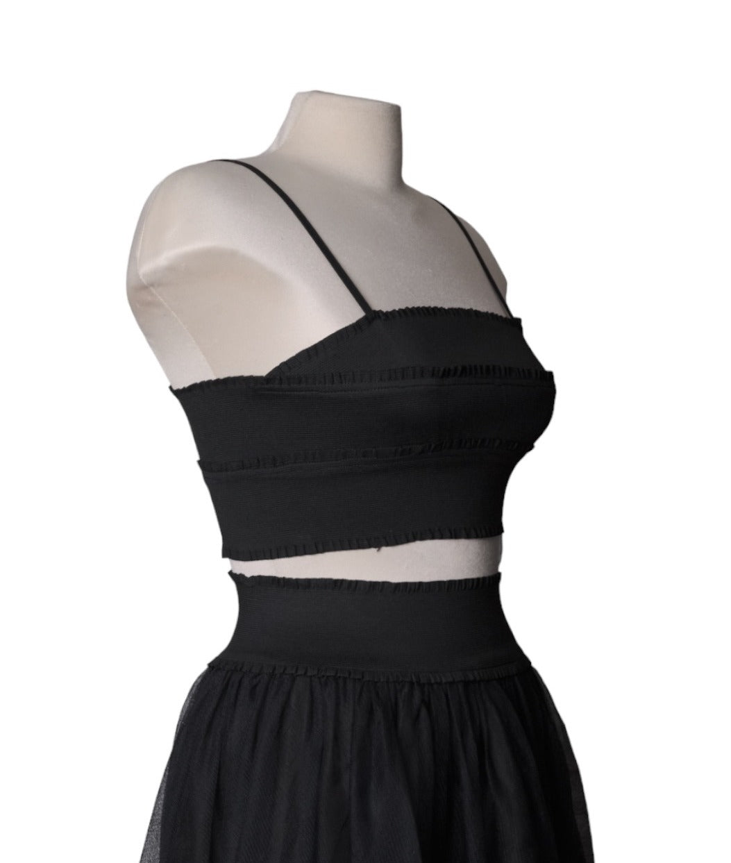 #1012 Crop Top Bustier with Spaghetti Straps