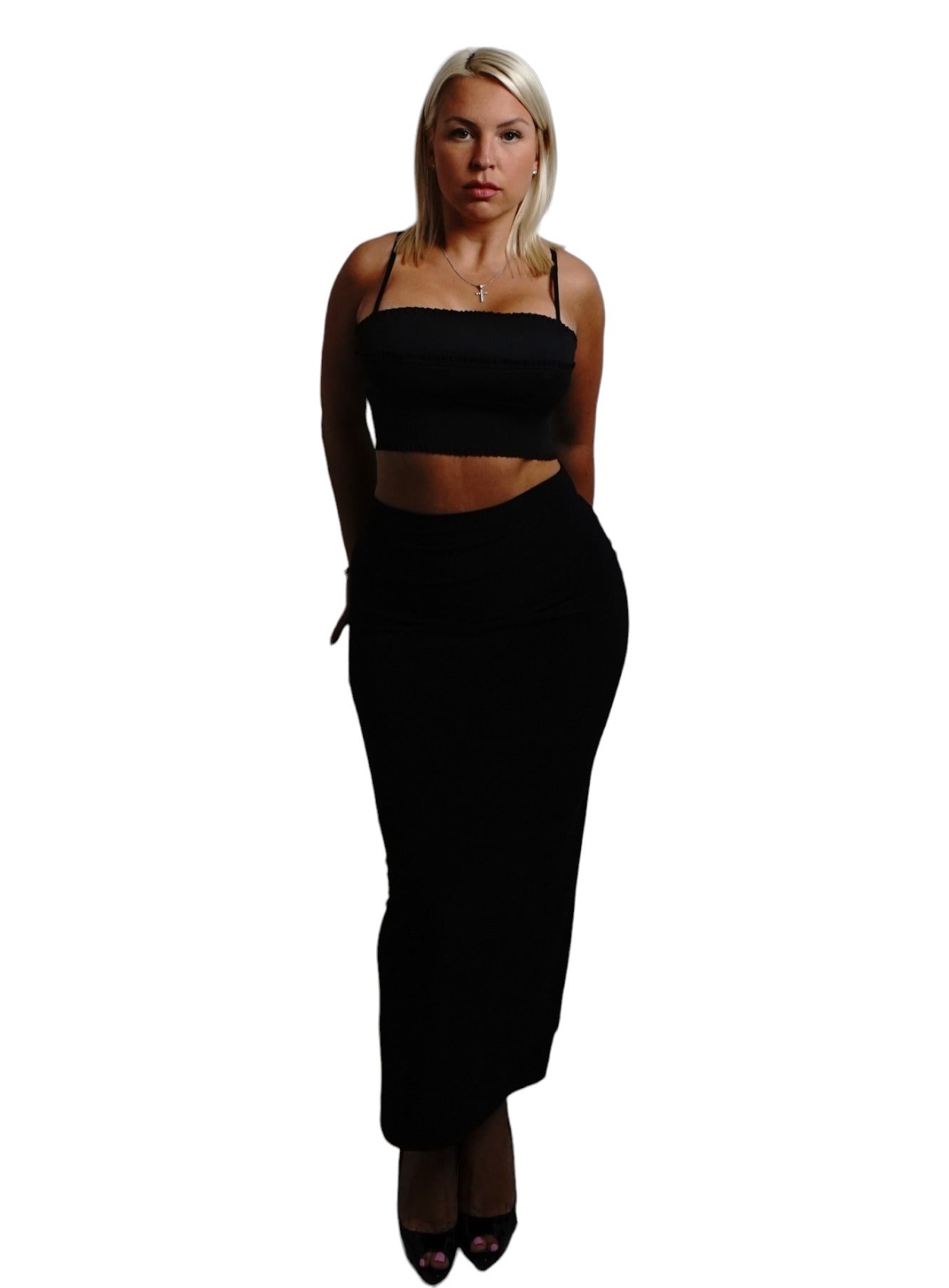 #1012 Crop Top Bustier with Spaghetti Straps