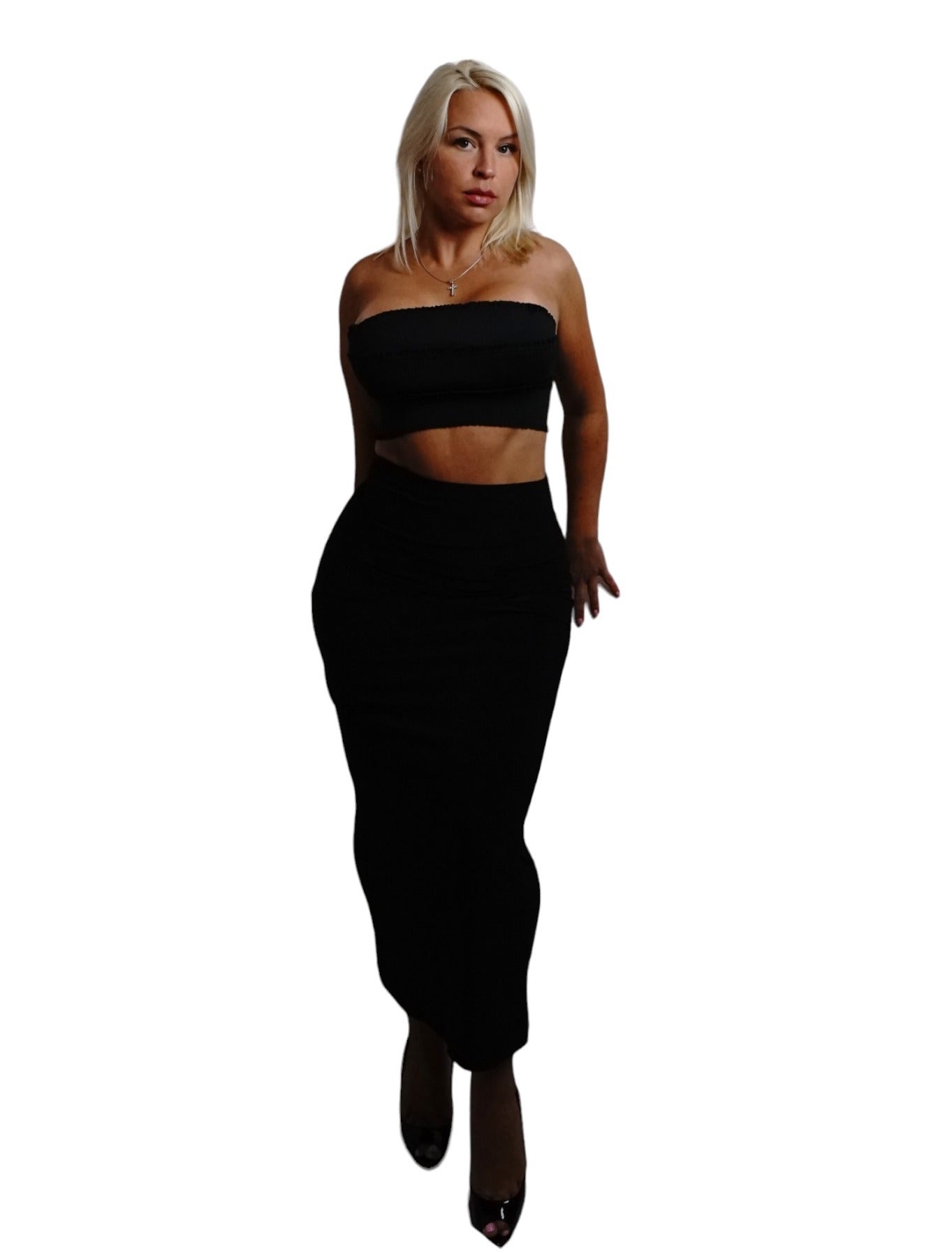 #1012 Crop Top Bustier with Spaghetti Straps