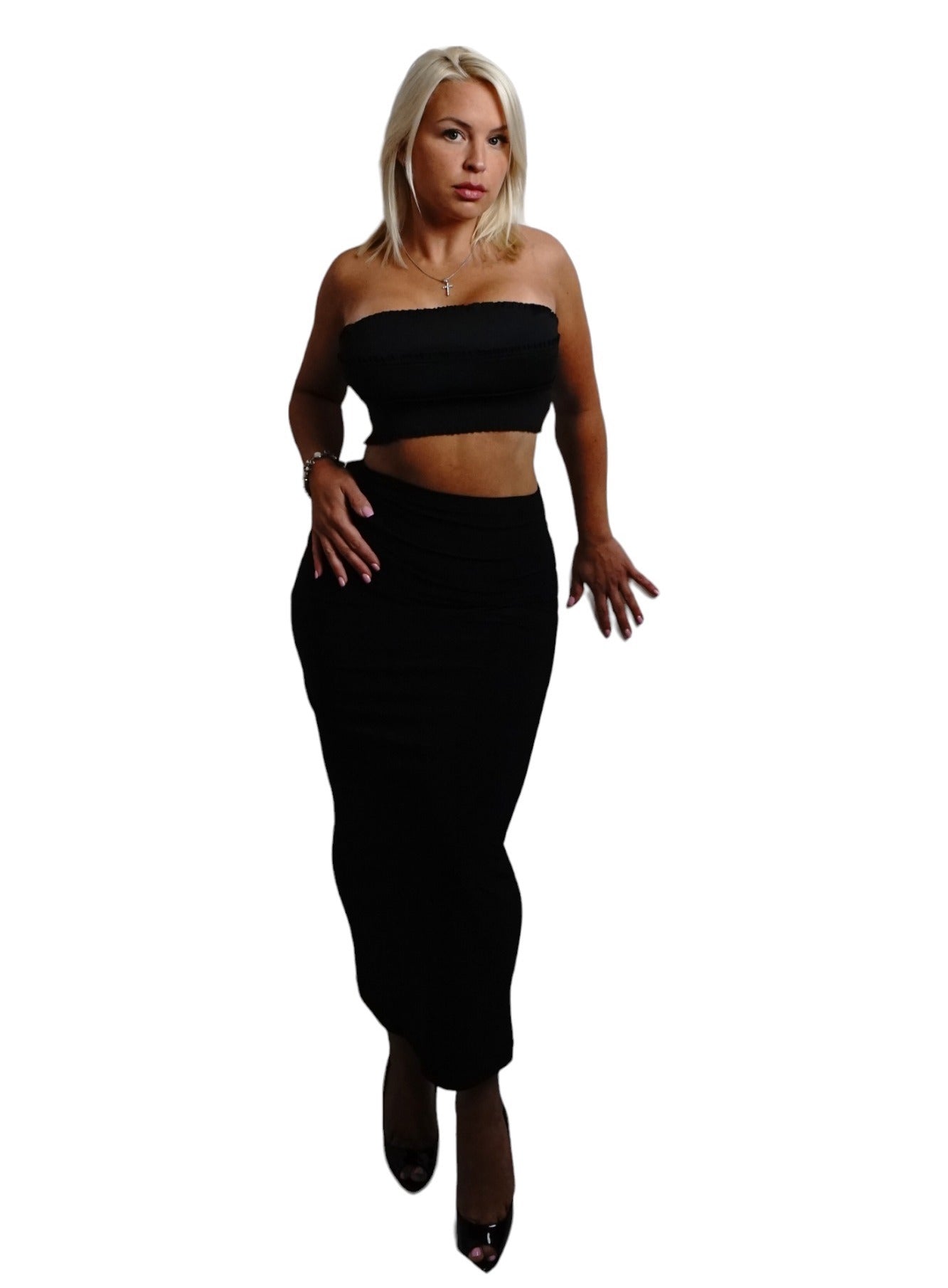 #1012 Crop Top Bustier with Spaghetti Straps