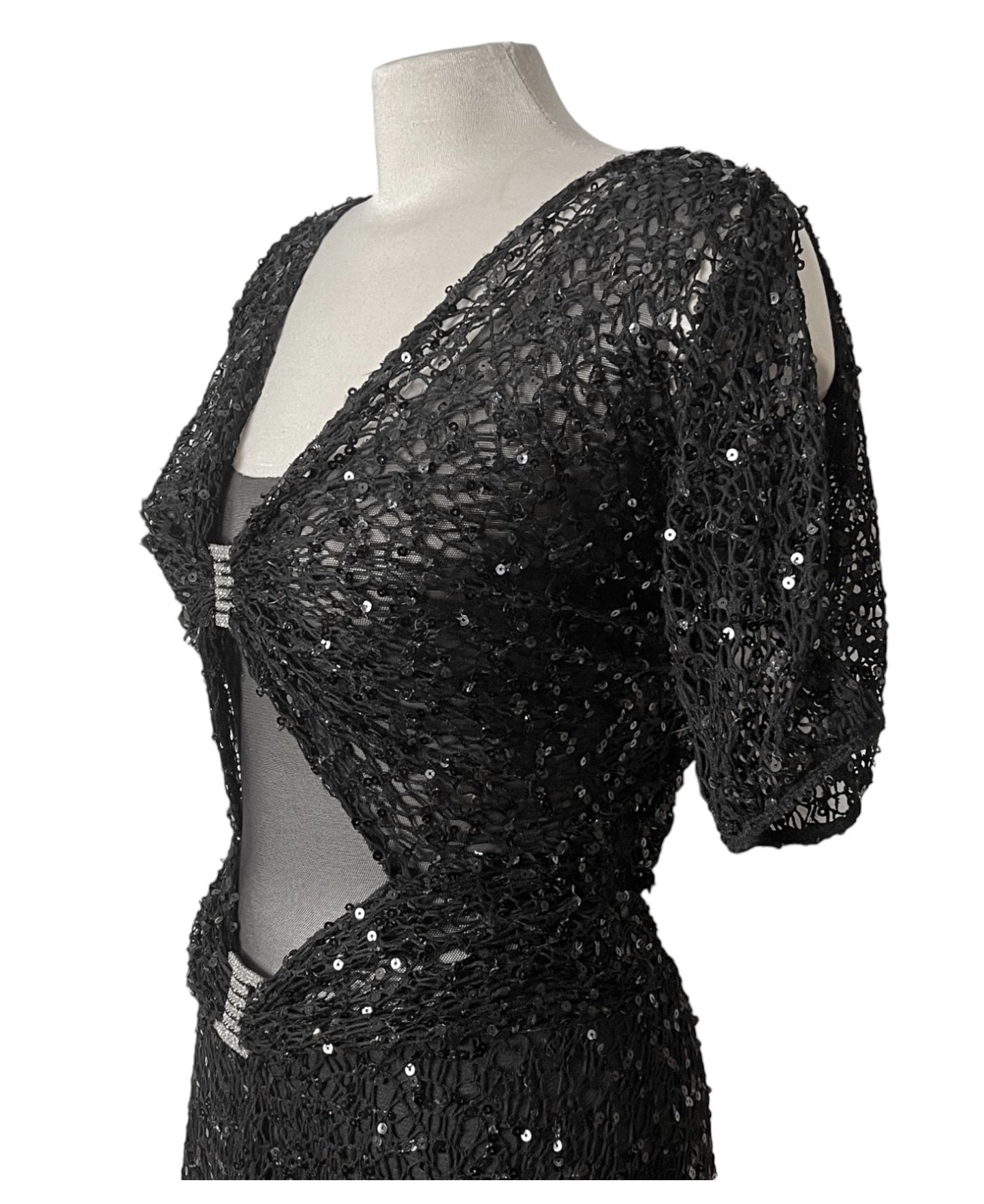 #001 - Rare Vintage Style Art Deco 1920's Style Sequin Long Dress