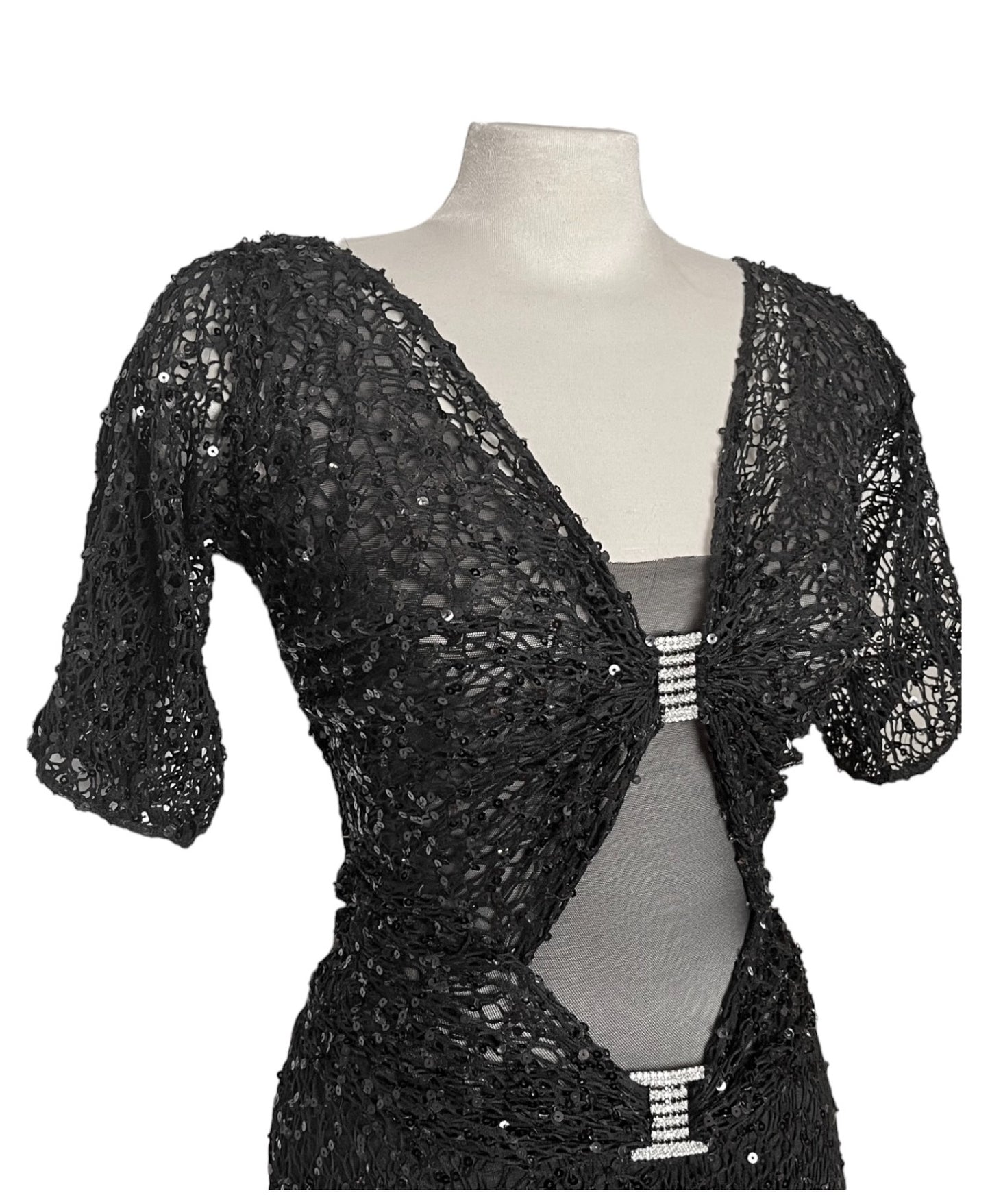 #001 - Rare Vintage Style Art Deco 1920's Style Sequin Long Dress