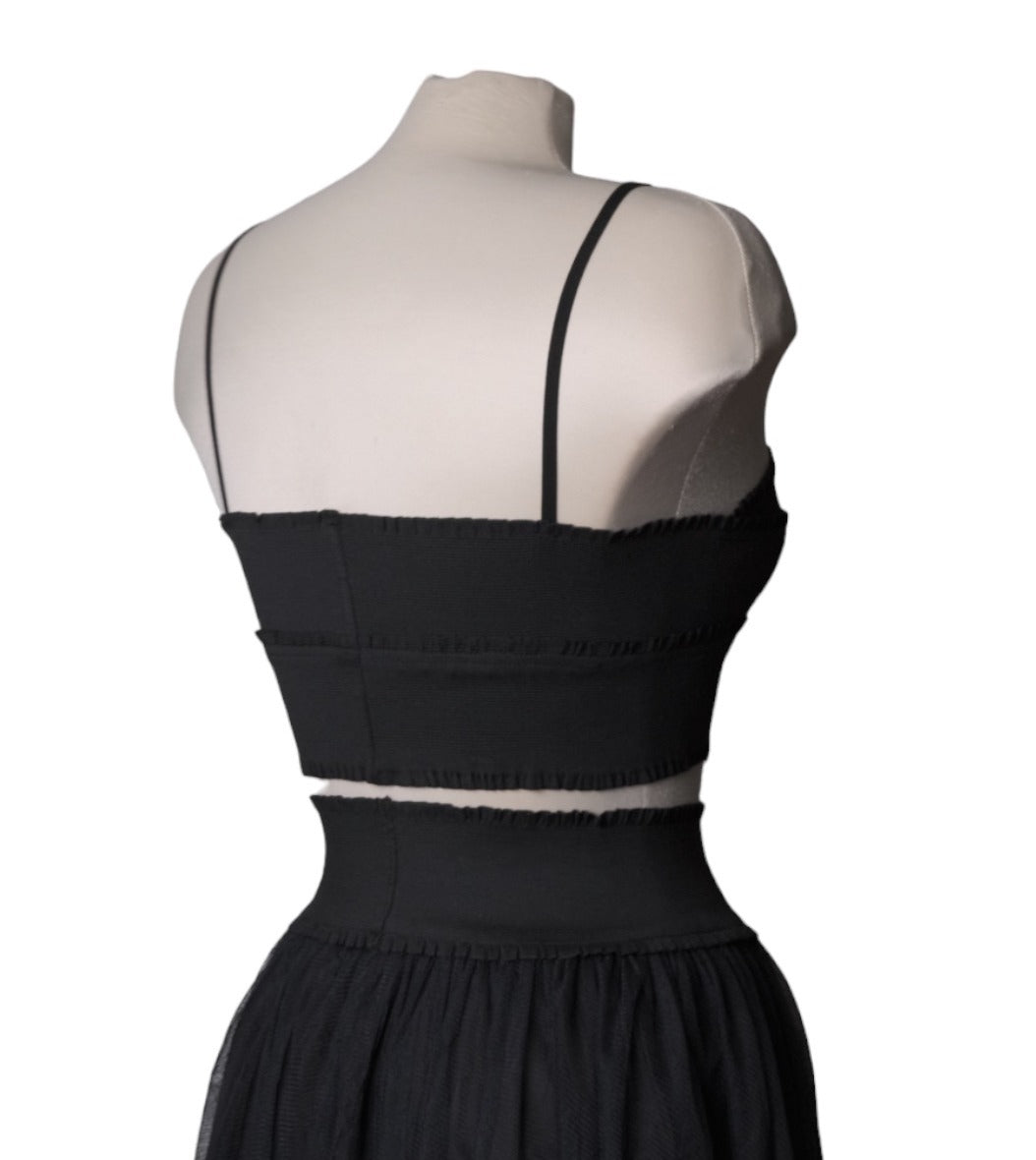 #1012 Crop Top Bustier with Spaghetti Straps